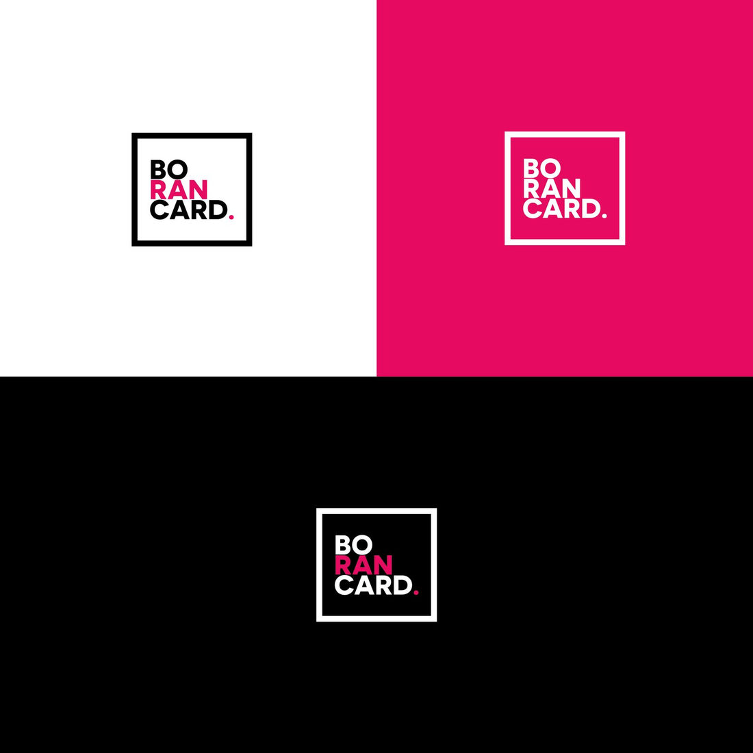 Wortmarke Boran Card in vier Farbfassungen